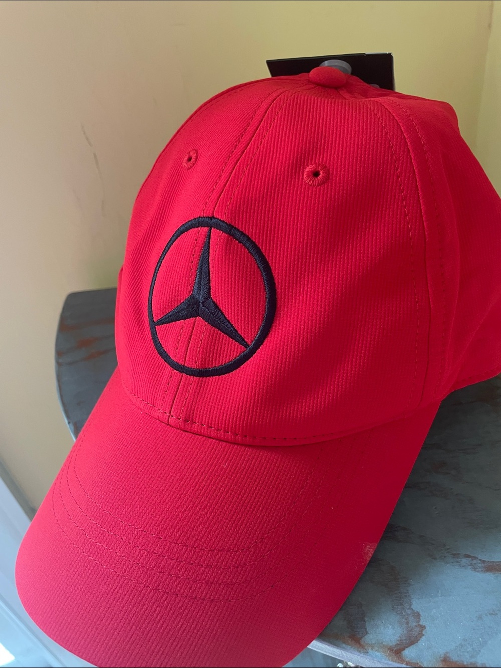 Nike Red Baseball Cap with Black Embroidered Mercedes Logo